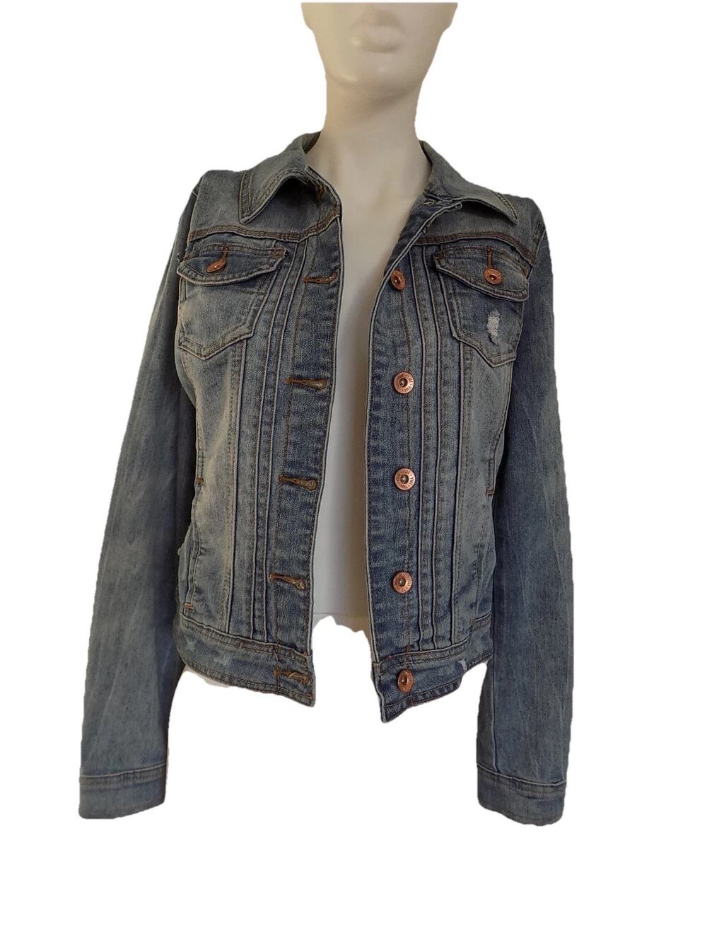 YMI Jeans denim jacket distressed womens size Medium